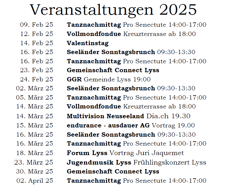 Veranstaltungskalender